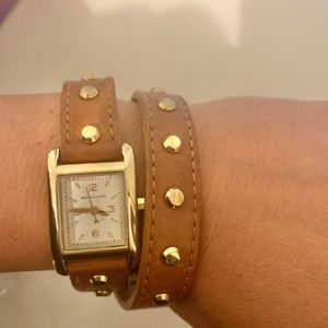 Michael Kors leather wrap watch